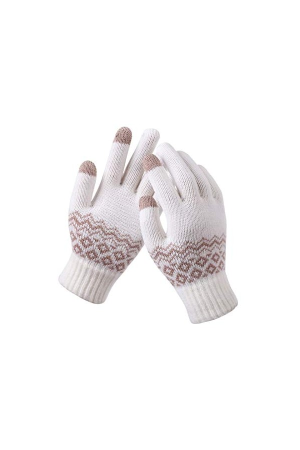 JBIVWW Gants Hiver Chaud décran Tactile épais Gants en Tricot de Femme Gants Solides for Mobile Phone Tablet Pad Color : Bl