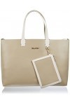 Tommy Hilfiger Cabas Femme Sac Iconic Tommy Tote Similicuir, Beige Beige , Taille Unique
