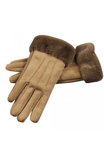 LUOXUEFEI Gants Hiver Femme Mitaines Chaudes Double Poignet en Peluche Épais Femmes Écran Tactile Gants De Conduite