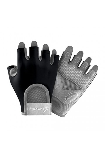 Gants de sport demi-doigts pour femme - Équipement dentraînement à barre horizontale - Protège-poignet antidérapant - Gants 