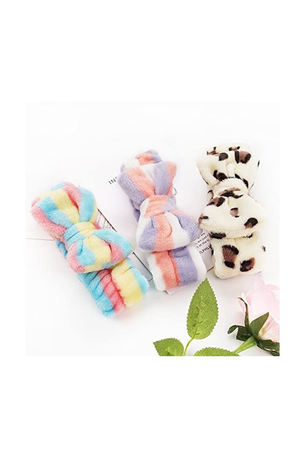 Ayesha Bandeau spa pour lavage du visage en polaire corail, maquillage, soins de la peau pour femmes et filles, bandeau élast