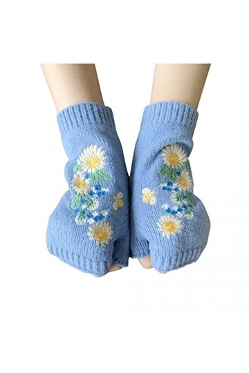 UIFLQXX Gants faits à la main couleur automne pour femmes rétro crochet tricotés solides gants pour femmes