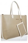 Tommy Hilfiger Cabas Femme Sac Iconic Tommy Tote Similicuir, Beige Beige , Taille Unique