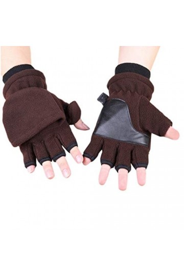 LUOXUEFEI Gants Gants dhiver Demi-Doigt Double Couche Épaissir Écran Tactile Mitaines Convertibles sans Doigts Couverture Ch