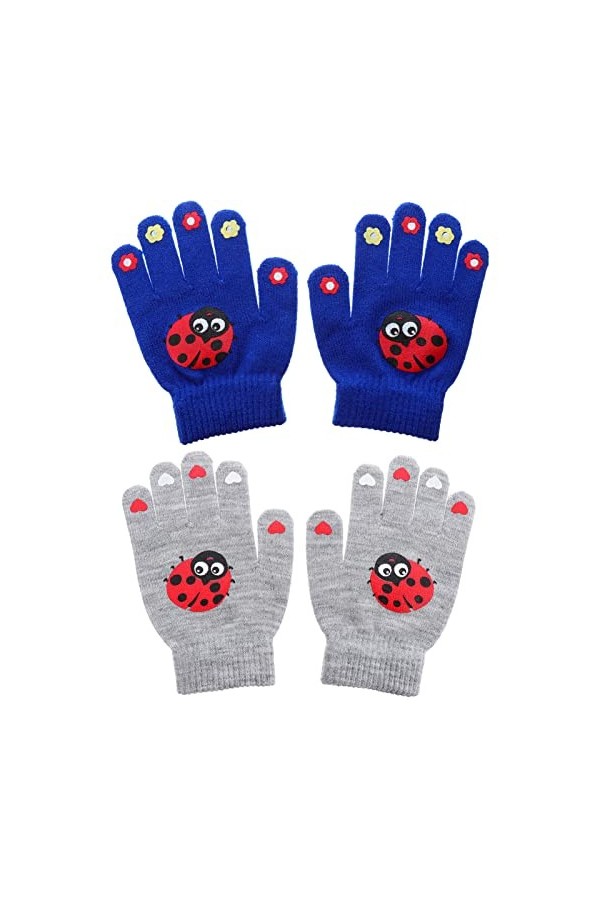 INOOMP Lot de 5 paires de moufles de snowboard pratiques - Gants chauds et coupe-vent pour enfants