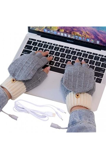 FASSME Mitaines chauffantes – Gants électriques rechargeables pour taper dans le bureau froid | Moufles dhiver chaudes, mita