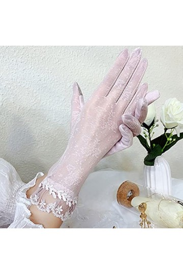 Yoaodpei Nouveau ÉTÉ Sunscreen Gants Femmes Elastic Silk Silk Silk Anti-Skid Travail UV Courtes Élégantes Gants Élégantes Écr