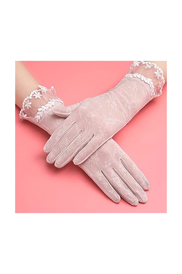 Yoaodpei Nouveau ÉTÉ Sunscreen Gants Femmes Elastic Silk Silk Silk Anti-Skid Travail UV Courtes Élégantes Gants Élégantes Écr