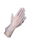 Yoaodpei Nouveau ÉTÉ Sunscreen Gants Femmes Elastic Silk Silk Silk Anti-Skid Travail UV Courtes Élégantes Gants Élégantes Écr
