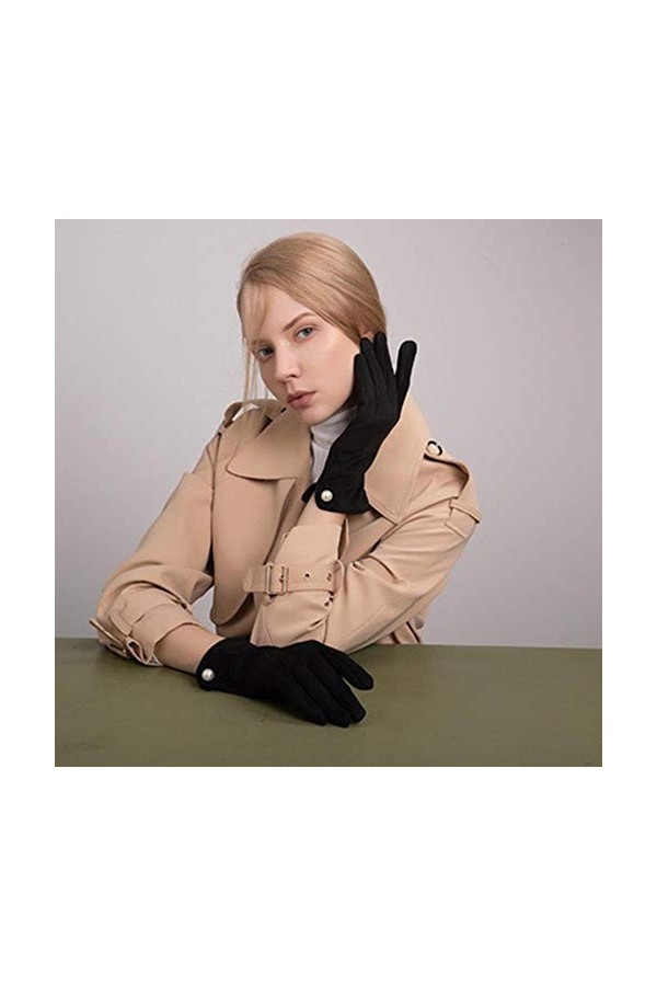 MAPPE Gants pour Femmes Écran Tactile dhiver Plus Velours Chaud Mitaines en Cuir Suédé Vélo Conduite Épaississement Froid Hi