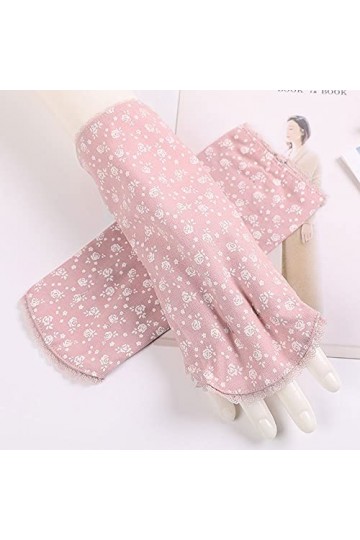Yoaodpei Floral rétro Gants dété à moitié Doigts Gant Femme sans Doigt de Femme moitié Printemps/Automne été écran Solaire à