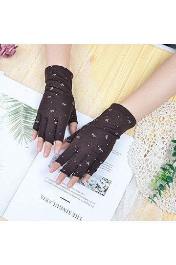 Gants sans Doigts pour Femmes,Mode Hiver Travail Gants Thermiques pour Fille Gants sans Doigts Écran Tactile Gants Demi-Doigt