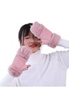 Gants thermiques pour femme - Gants dhiver chauds en daim - Poignets élastiques - Gants dhiver doublés chauds - Mitaines po