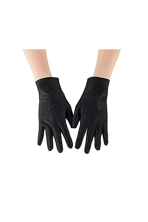 Modis Printemps et été - Gants de protection solaire en élasthanne de couleur pure - Broderie florale