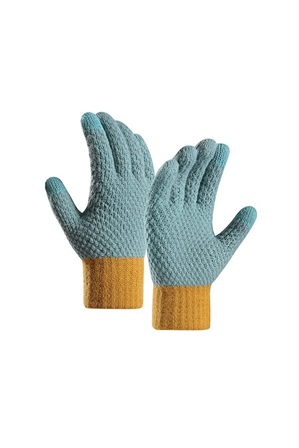 Accessoires de costume de léopard pour femmes dhiver pour garder au chaud Gants en tricot pour écran tactile Manchette élast