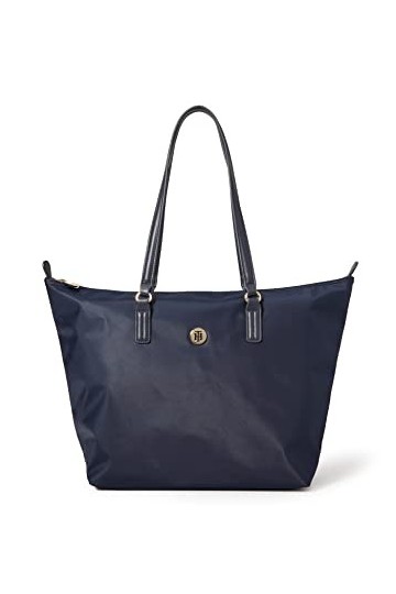 Tommy Hilfiger Sac Femme Poppy TH Sust Tote Fermeture Éclair, Bleu Desert Sky , Taille Unique
