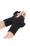 Briskorry Mitaines Mitaines Mitaines Chauffe-mains pour Femmes Gants Tricotés Mitaines Demi Mitaines Chauffe-mains Hiver Manc