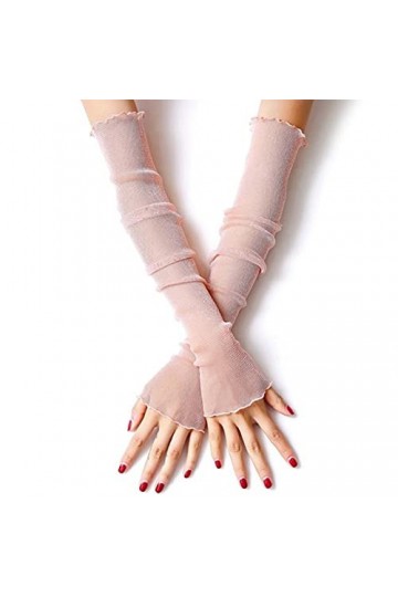 JHWSX Gants de Protection Solaire Mode Dété Lady Gauze Gants de Protection Solaire Dentelle Gants de Conduite Manchettes Crè