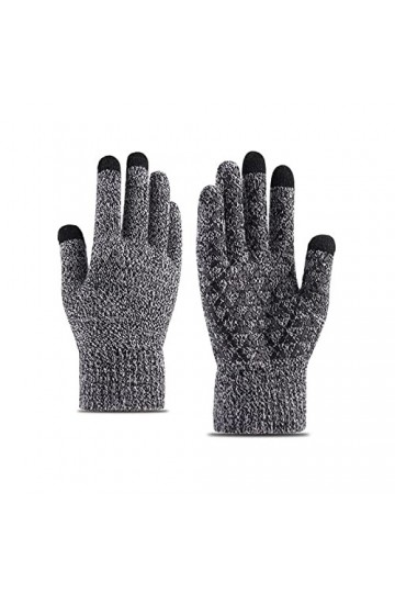 Lebooa Gants en Tricot dhiver, Gants à écran Tactile épaissié de Chaleur, Smartphone Cyclisme en Plein air fonctionnant pour