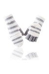 Aolongjs Gants tricotés Rayé Imprimer 2021 Gant Hiver Chaud épaississement Laine Gants tricoté sans Doigts exposé sans Doigt 