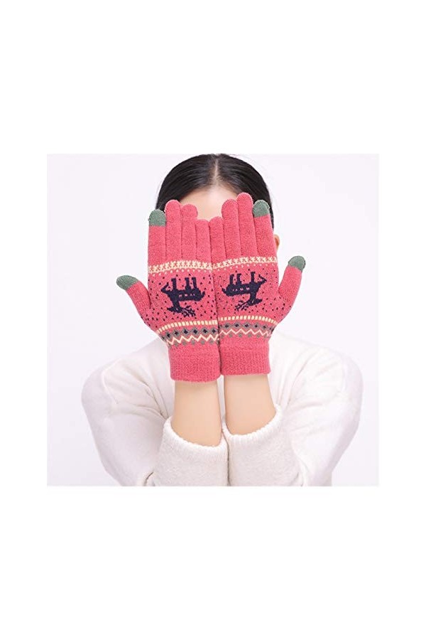 JBIVWW Mignon Flocon de Neige Bonneterie de Femmes Gants Gants dhiver Full Finger Mitaines écran Tactile Femmes Gants Cadeau