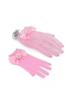 Filles Maille Arc Dentelle Perle Décoration Gants Articles De Fête Enfants Cérémonie Danniversaire Couronnement Accessoires 