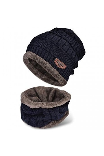 Ensemble bonnet dhiver avec écharpe, bonnet tricoté chaud et écharpe cercle, chapeau de ski, chapeau de sport en plein air a