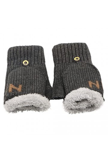 Liyinco Gants sans Doigts à écran Tactile en Tricot épais pour Femmes, Gants sans Doigts Chauds dhiver, Gants de Marche pour