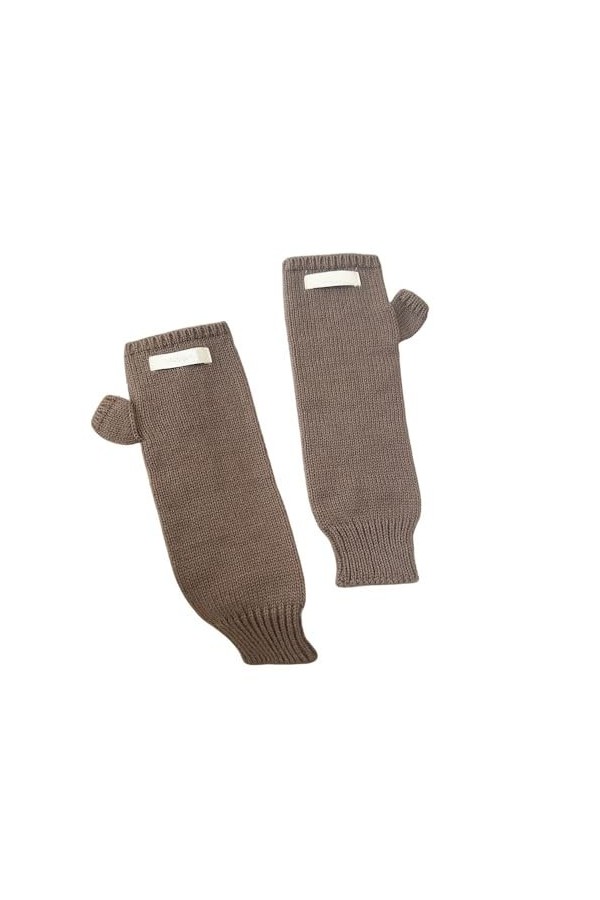 Gants Demi Doigts Pour Femmes Gants Longs Sans Doigts En Tricot Uni Mitaines Thermiques DHiver Trou Pour Le Pouce Chauffe Po