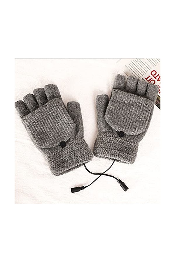 Frdun Chauffe-mains USB en tricot - Durable - Lavable - Chargement facile par USB - Pour intérieur et bureau