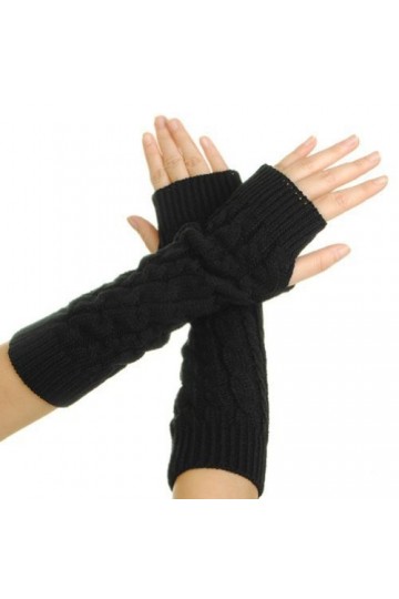 ZUMUii Butterme 1 Paire Femme Mode Longue Mitaines Tricotés Hiver Chaud Souple Gants Tresse Tricote Oversleeve Main Bras