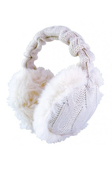 HEAT HOLDERS - Femme Cache Oreilles avec Fourrure | Chaud Polaire Cache Oreilles Thermiques pour Hiver Taille unique, Crème 