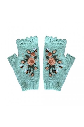 Gants tricotés sans doigts Gants dhiver Manchettes extensibles tricotées poignet hiver chaud bras filles moufles