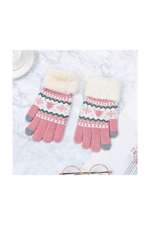 MAPPE Hiver Femmes Gants Tricotés Écran Tactile Gants Féminins Tricotés Épaissir Chaud Doigt Complet Doux Stretch Tricot Mouf