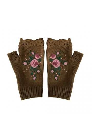 Mitaines tricotées sans doigts pour cosplay - Gants tricotés - Noir - Manches longues - Pour fille - Pour femme - Doux et cha