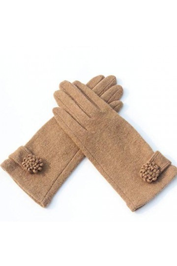 Femmes Touch Mitten Gants Hiver Femmes Chaud Cachemire Doigt Complet en Cuir Bow Gants Laine Broderie Écran Tactile Gants C22