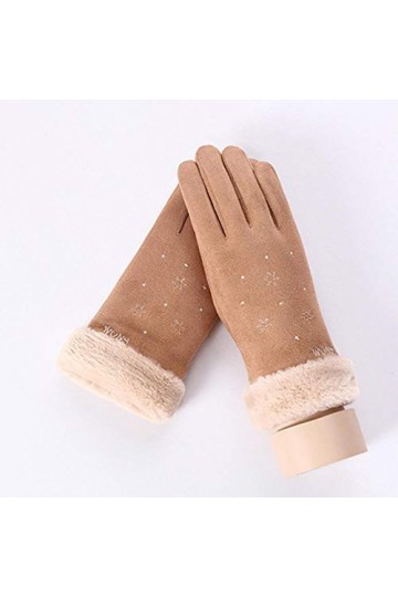 MAPPE Hiver Femme Cachemire Chaud Daim Cuir Cyclisme Mitaines Double Épais Velours en Peluche Poignet Femmes Écran Tactile Ga