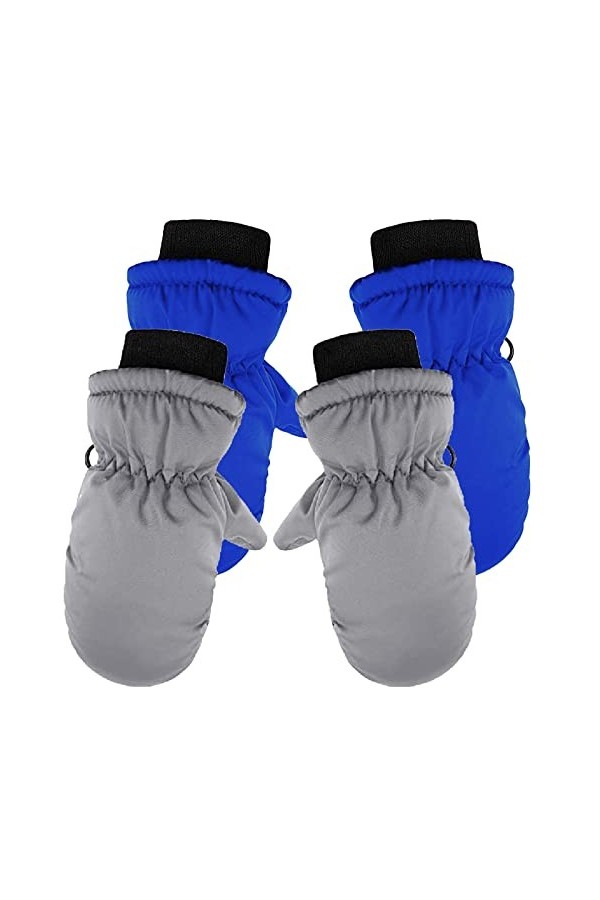Doigt Hiver Enfants Gants Imperméable À leau Ski Mitaines Gants Plein Enfants À Lextérieur 2 Paires Filles Garçons Chaud Bé