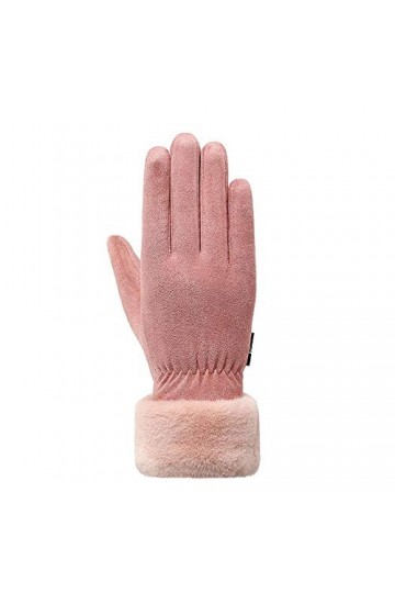 MAPPE Hiver Femme Cachemire Chaud en Cuir Suédé Cyclisme Mitaines Double Épais Velours en Peluche Poignet Femmes Écran Tactil