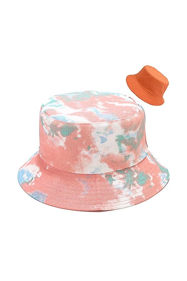 XYIYI Bobs Chapeau Cerise Blanche Réversible Seau Chapeau Pêche Chapeau De Soleil pour Femmes Filles