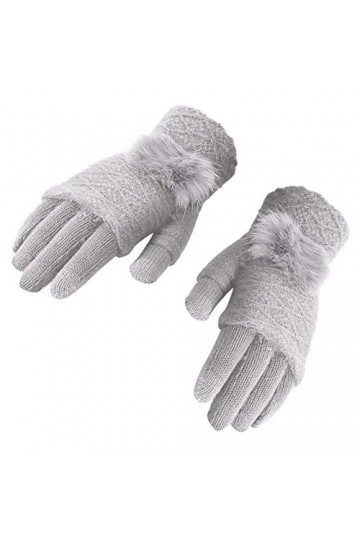 Gants thermiques pour femme avec doublure en polaire chaude et poignets élastiques - Gants dhiver doublés chauds pour tout-p