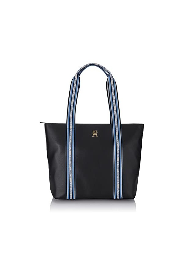 Tommy Hilfiger Cabas Femme Sac Tommy Life Shopper Fermeture Éclair, Noir Black , Taille Unique