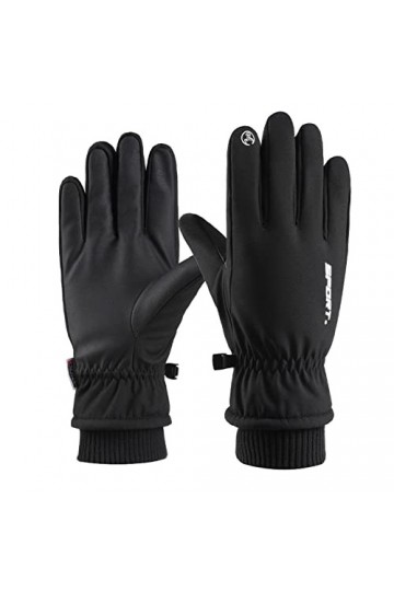 TDEOK Gants Moufles Hiver Chaud Épais Coupe-vent Imperméable Moufles déquitation Extérieur Costume Femme Robe Noir, Taille 