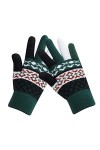 Gants longs blancs pour femmes et hommes - Gants chauds en tricot extensible - Moufles dhiver - Gardent au chaud - Impressio