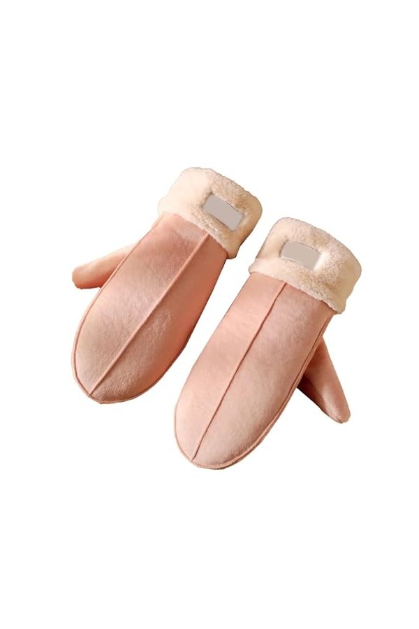 TAHUAON Mitaines dhiver pour femme avec doublure en polaire chaude - Gants confortables et épais en tricot torsadé - Gants p