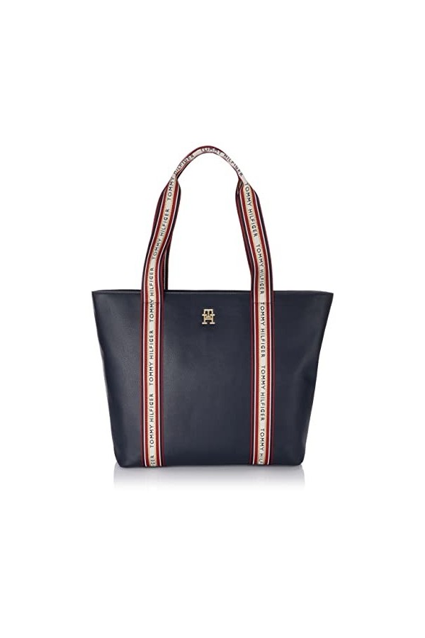 Tommy Hilfiger Cabas Femme Sac Tommy Life Shopper Fermeture Éclair, Noir Black , Taille Unique