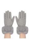 Gants Hiver pour Femme Gants en Fausse Fourrure de Lapin Mitaines Epais en Peluche Gants Chaud Gants à Écran Tactile Moufle d