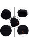 Aneco Ensemble dhiver chaud en tricot avec écharpe, bonnet, bonnet, gants pour écran tactile et cache-oreilles pour homme ou