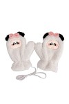 Cremlank Moufles dhiver pour femme en peluche pour la vie quotidienne Rose