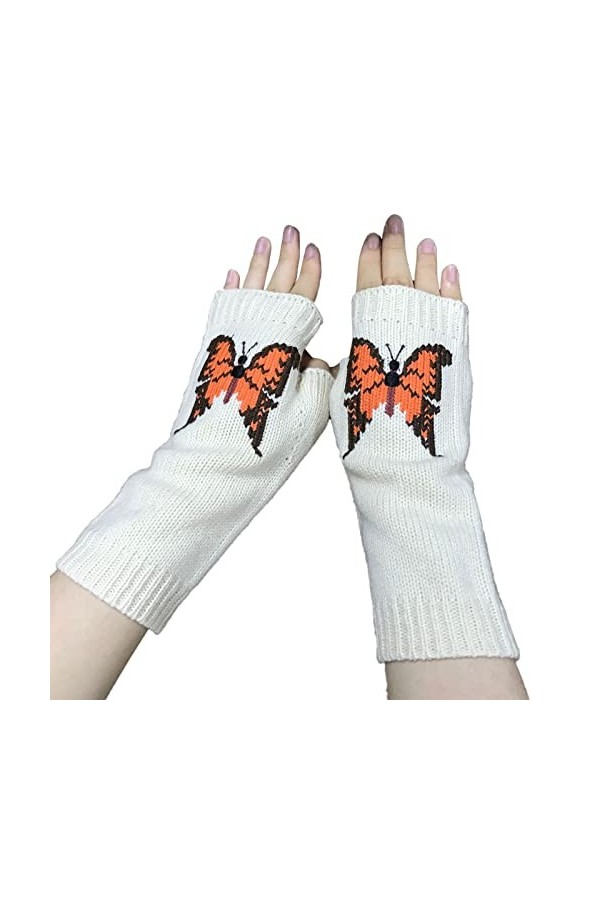 Mitaines tricotées sans doigts Accessoires Cosplay Bras Taille unique Tricoté Poignet Hiver Automne Jambe Chauffe-mains Kawai